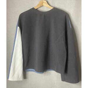 Zara Womens Pullover Sweatshirt Multicolor Bell Type Long Sleeve Crew Neck S